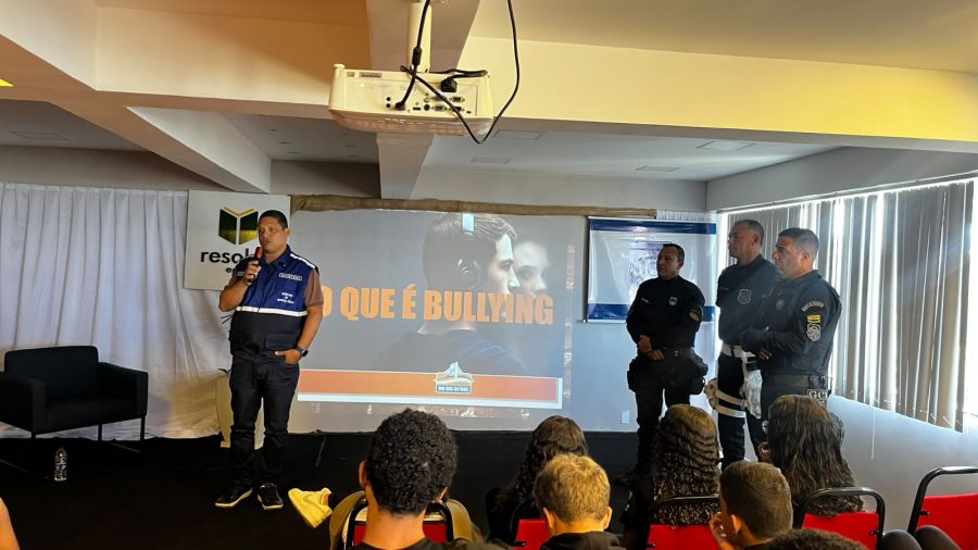 Guarda Municipal realiza palestra sobre bullying e cyberbullying. Foto: Divulgação