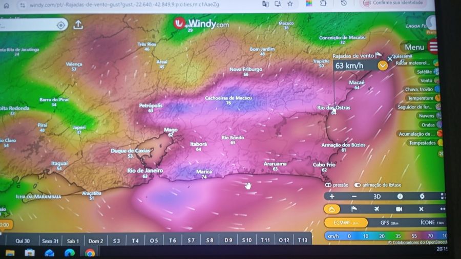 A previsão para está quinta, dia 30, é de céu parcialmente nublado, com possibilidade de chuva fraca a, ocasionalmente, moderada e isolada Foto: Divulgação