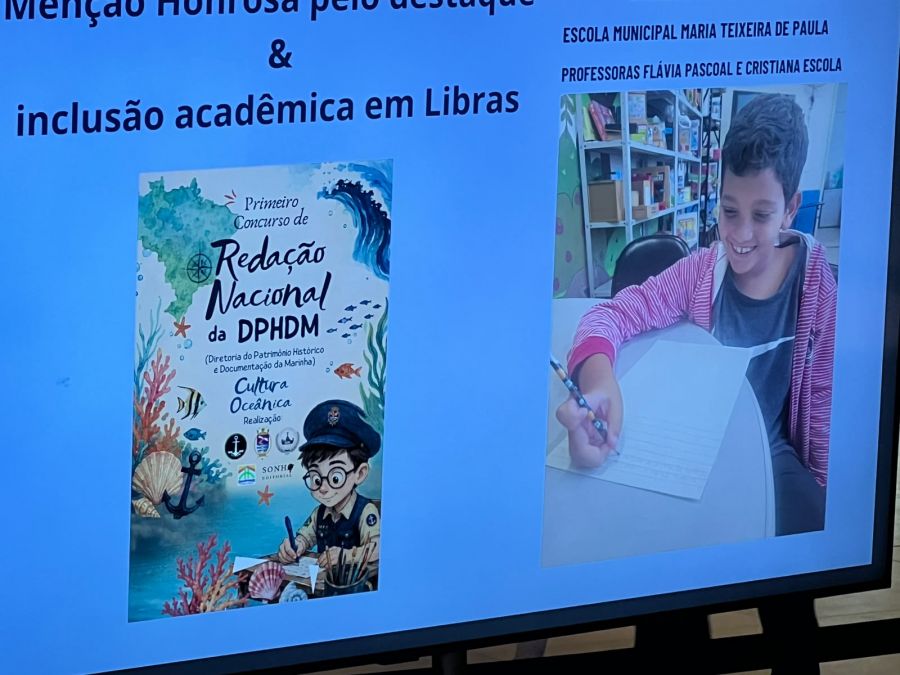 Premiado no I Concurso Nacional de Redação da Diretoria do Patrimônio Histórico e Documentação da Marinha. Foto: Divulgação