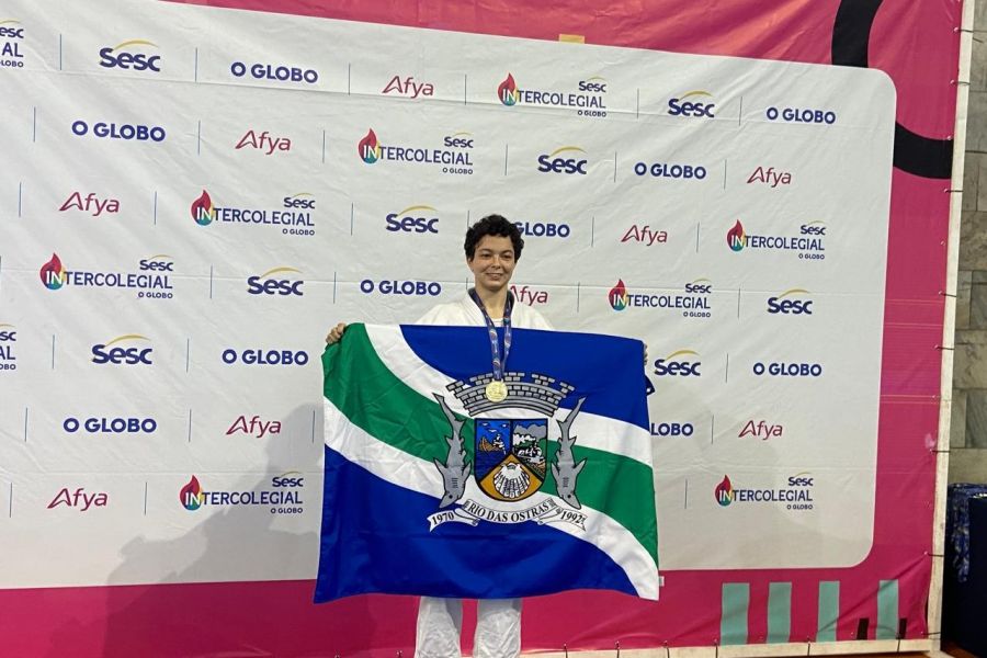 A judoca Lavínia Rodrigues alcançou um marco histórico para o município. Foto: Divulgação