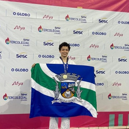 A judoca Lavínia Rodrigues alcançou um marco histórico para o município. Foto: Divulgação