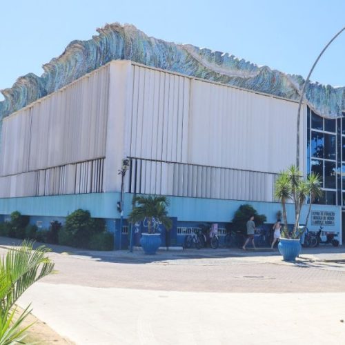 A presidente da Fundação de Cultura, Rosemarie Teixeira, faz atendimento na unidade, conhecida como Escola da Onda Foto: Divulgação