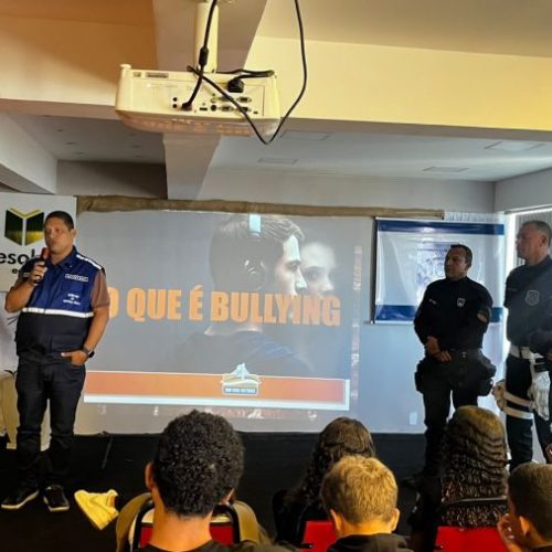 Guarda Municipal realiza palestra sobre bullying e cyberbullying. Foto: Divulgação