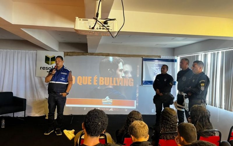 Guarda Municipal realiza palestra sobre bullying e cyberbullying. Foto: Divulgação