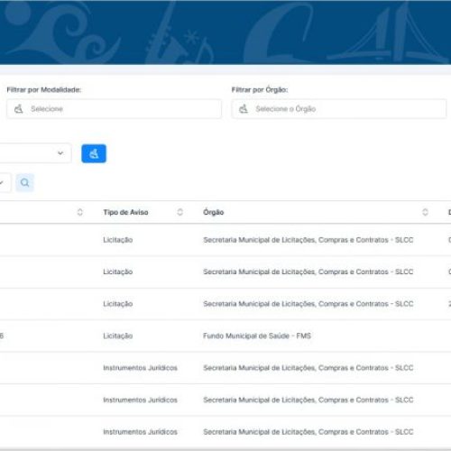 Interface do novo sistema