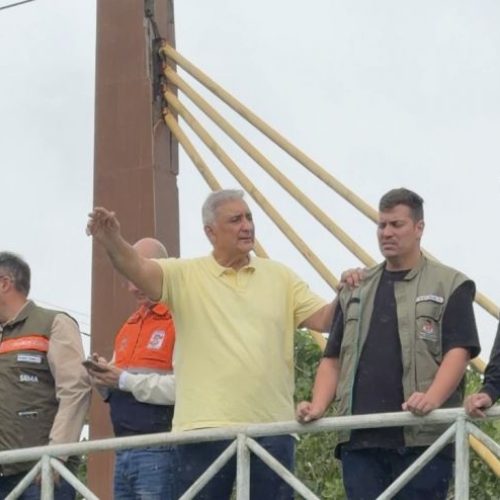 Prefeito Carlos Augsuto esteve no local avaliando as condições Foto: Divulgação