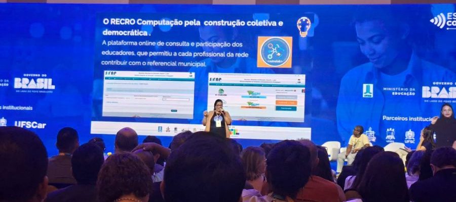 Município foi representado pela secretária de Educação, Marcele Raquel Martins, e pela coordenadora Luemy Avila. Foto: Divulgação