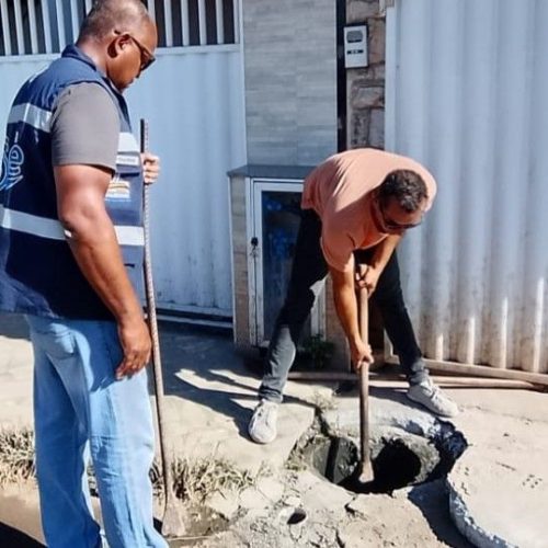 Equipe do SAAE identificou e retirou ligações clandestinas de esgoto na Enseada das Gaivotas Foto: Divulgação
