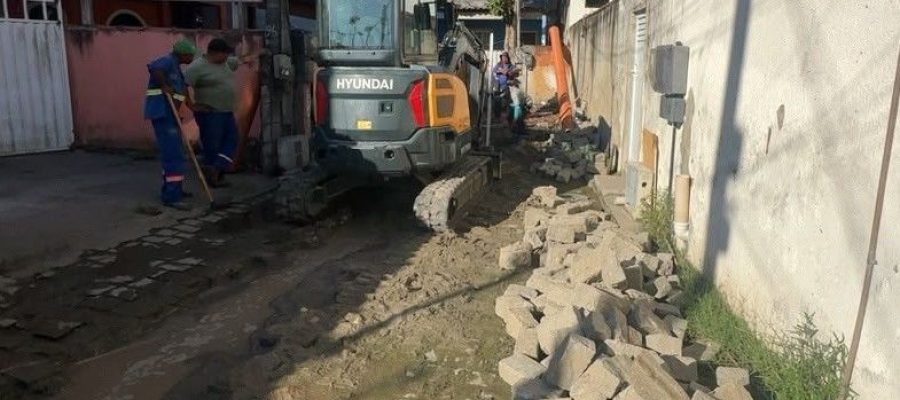 Intervenções em Nova Cidade incluem limpeza, desobstrução e recuperação da rede de drenagem para garantir o escoamento das águas das chuvas Foto: Divulgação